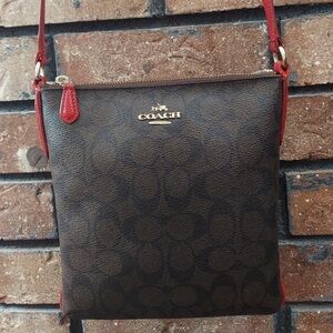 Coach crossbody bag red and brown
